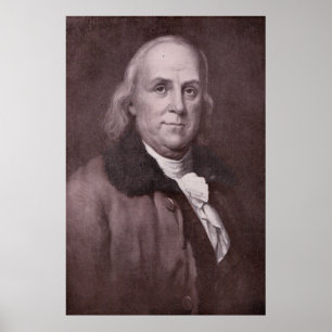 Vintage Benjamin Franklin Portrait Poster