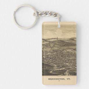 Vintage Bennington, Vermont - Antique Map Keychain