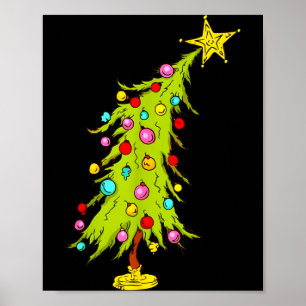 Vintage Bent Christmas Tree  Poster