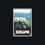 Vintage Bergamo Italy Landscape Travel Print<br><div class="desc">Reproduction print of a vintage travel poster promoting tourism to Bergamo,  Italy. Very rare,  expertly restored. This art piece would look great in the home,  office,  bar,  cafe,  pub or restaurant! From extra small to maximum size available.</div>