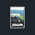 Vintage Bergamo Italy Landscape Travel Print<br><div class="desc">Reproduction print of a vintage travel poster promoting tourism to Bergamo,  Italy. Very rare,  expertly restored. This art piece would look great in the home,  office,  bar,  cafe,  pub or restaurant! From extra small to maximum size available.</div>