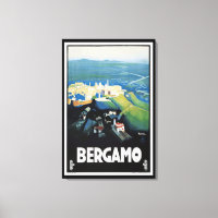 Vintage Bergamo Italy Landscape Travel Print