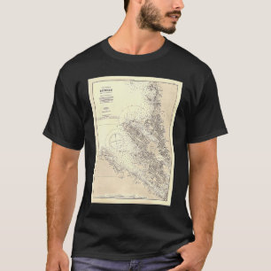 Vintage Bergen Norway Map 1888 T-Shirt