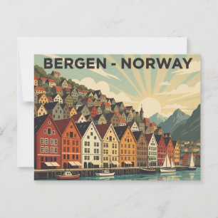 Vintage Bergen Norway Travel Postcard