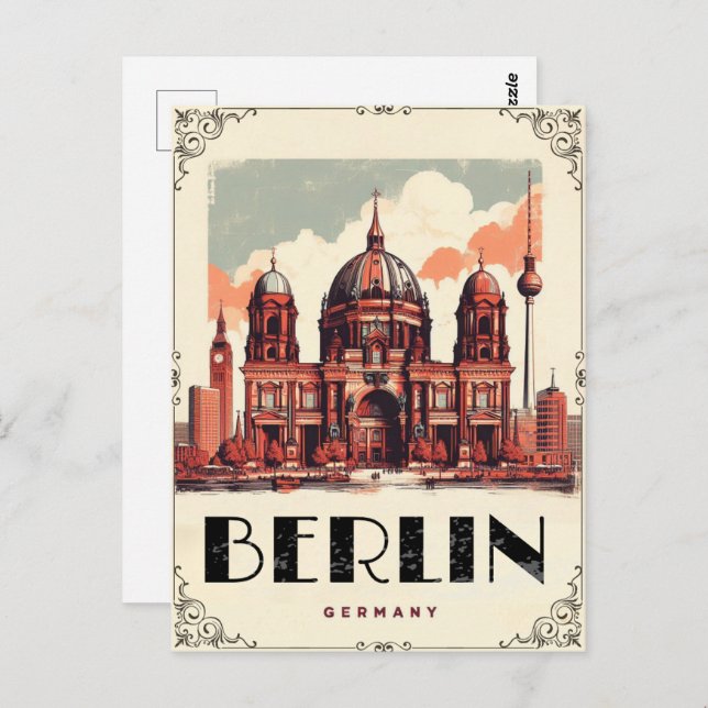 vintage berlin cathedral - Collegiate Church  Postcard (Front/Back)