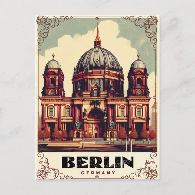 vintage berlin cathedral - Collegiate Church  Postcard (Front)