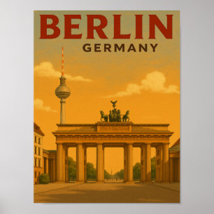 Vintage Berlin Germany Travel Artwork Poster