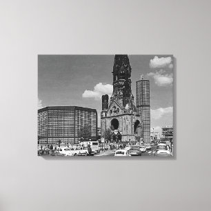 Vintage Berlin Kaiser Wilhelm Memorial church Canvas Print