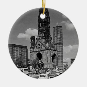 Vintage Berlin Kaiser Wilhelm Memorial church Ceramic Tree Decoration