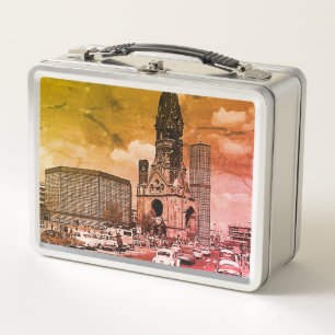 Vintage Berlin Kaiser Wilhelm Memorial church Metal Lunch Box
