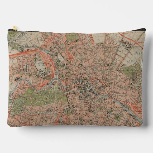 Vintage Berlin Map Toiletry Bag (Front)
