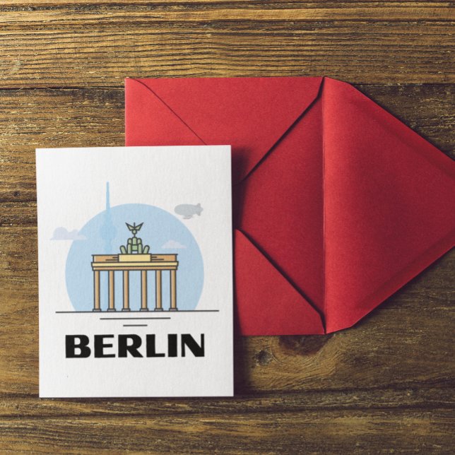 Vintage Berlin Skyline Art   Postcard (berlin germany vintage travel postcard)