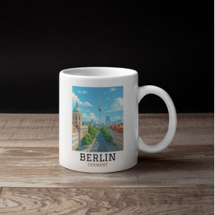 Vintage Berlin Skyline TV Tower Skyline View Coffee Mug