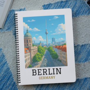 Vintage Berlin Skyline TV Tower Skyline View Notebook