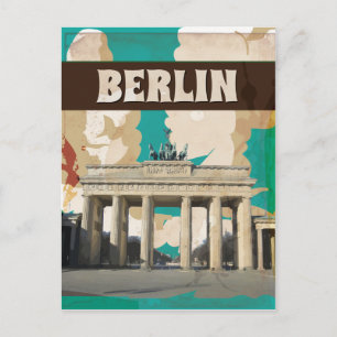 Vintage Berlin Travel Poster print Postcard