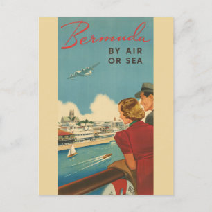 Vintage Bermuda Retro Tourism Advertisement Travel Postcard
