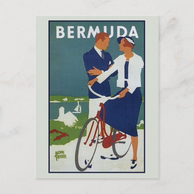 Vintage Bermuda travel advertisement Card (Front)