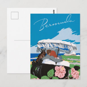 Vintage Bermuda Travel Poster Adolph Treidler Art Postcard
