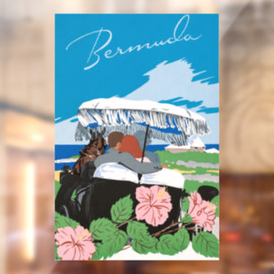 Vintage Bermuda Travel Poster Adolph Treidler Art Window Cling