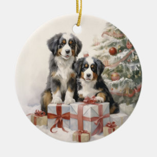 Vintage Bernese Mt. Dog Christmas Ceramic Tree Decoration