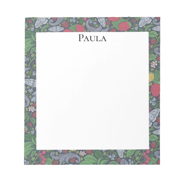 Vintage Berries Butterflies Marigold Carnations Notepad (Front)