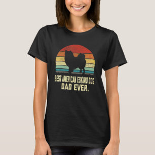 Vintage Best American Eskimo Dog Dad Ever Dog T-Shirt