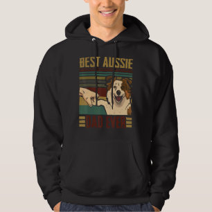 Vintage Best Aussie Dad Ever Dog Men Fathers Day Hoodie