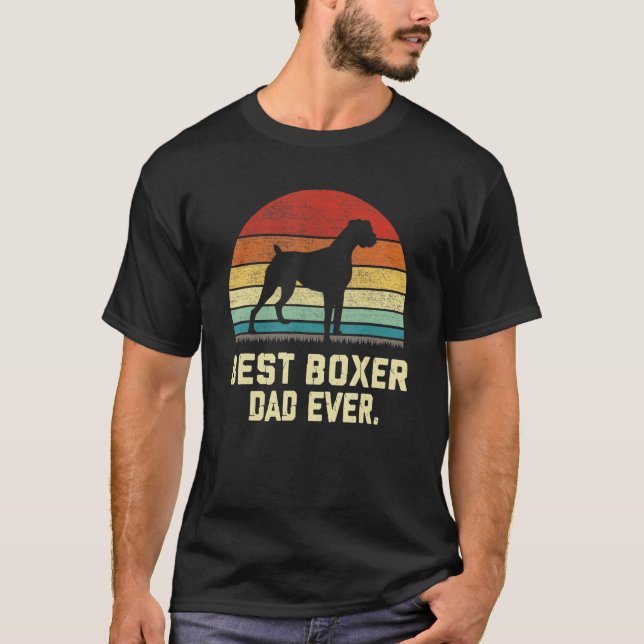 Vintage Best Boxer Dad Ever  Dog T-Shirt (Front)