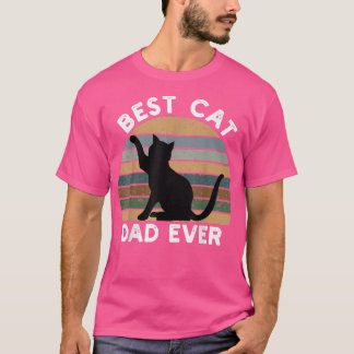 Vintage Best Cat Dad Ever   Black Cat Lover Father T-Shirt