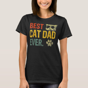 Vintage Best Cat Dad Ever Bump Cat T-Shirt