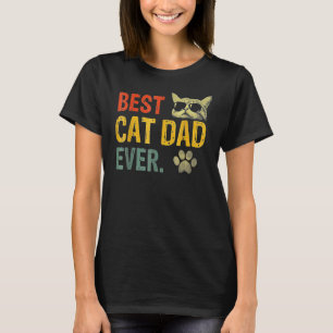 Vintage Best Cat Dad Ever Bump Cat T-Shirt