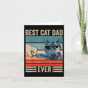 Vintage Best Cat Dad Ever Bump Fist Fathers Day Ca Card