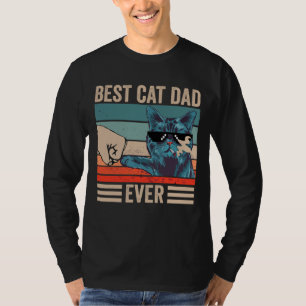 Vintage Best Cat Dad Ever Bump Fist Father's day G T-Shirt