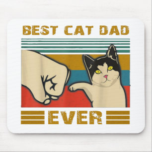 Vintage Best Cat Dad Ever Bump Fit Mouse Mat