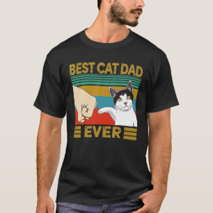 Vintage Best Cat Dad Ever Bump Funny Gifts For T-Shirt