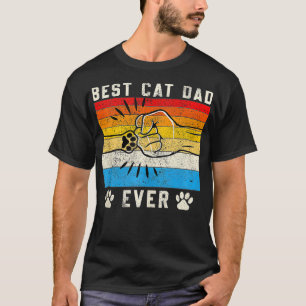 Vintage Best Cat Dad Ever Cat Dad Father Day Gift T-Shirt
