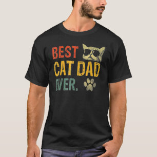 Vintage Best Cat Dad Ever Cat Daddy 4 T-Shirt