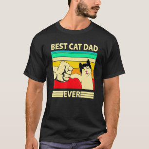 Vintage Best Cat Dad Ever  Cat Daddy Father Day  3 T-Shirt