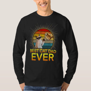 Vintage Best Cat Dad Ever Cat Daddy Father Day T-Shirt