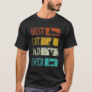 Vintage Best Cat Dad Ever Cat Daddy Funny Fathers T-Shirt