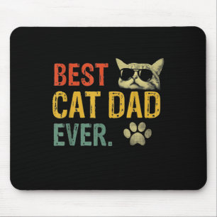 Vintage Best Cat Dad Ever Cat Daddy Gift Mouse Mat