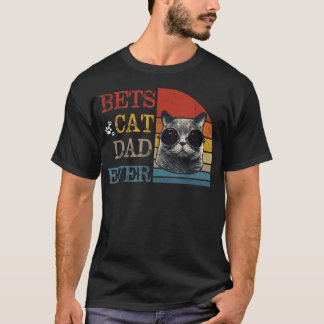 Vintage Best Cat Dad Ever Cat Daddy Gift  T-Shirt