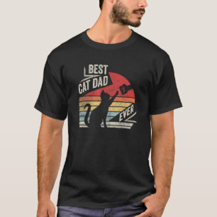 Vintage Best Cat Dad Ever Cat Daddy Paw Fist Bum T-Shirt