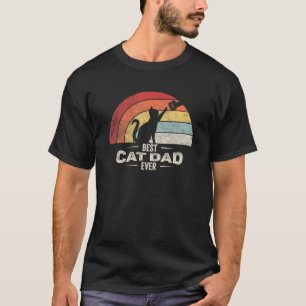 Vintage Best Cat Dad Ever Cat Daddy Paw Fist Bump T-Shirt