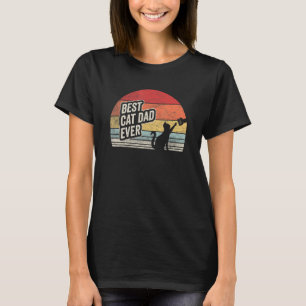 Vintage Best Cat Dad Ever Cat Daddy Paw Fist Bump T-Shirt