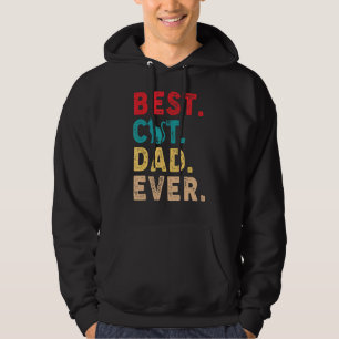 Vintage Best Cat Dad Ever Cat Father's Day Hoodie