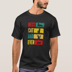 Vintage Best Cat Dad Ever  Cat  Men Father's Day T-Shirt