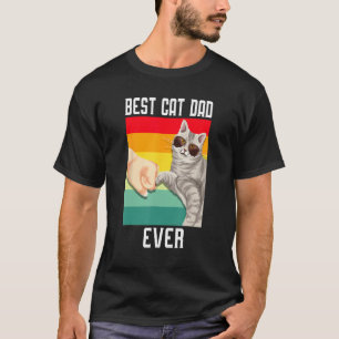 Vintage Best Cat Dad Ever Fathers Day T-Shirt