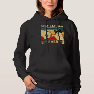 Vintage Best Cat Dad Ever Fist Bump Cat Daddy Fath Hoodie