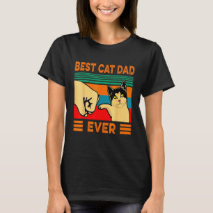 Vintage Best Cat Dad Ever Fist Bump T-Shirt